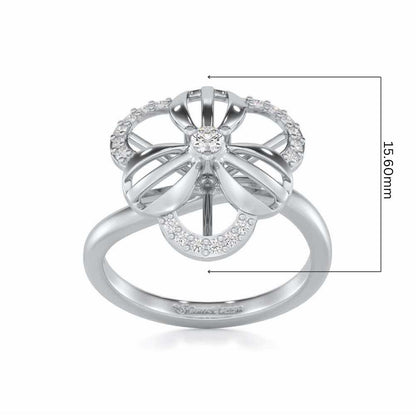 Lean Bloom Silver Ring - White Gold - Image 5
