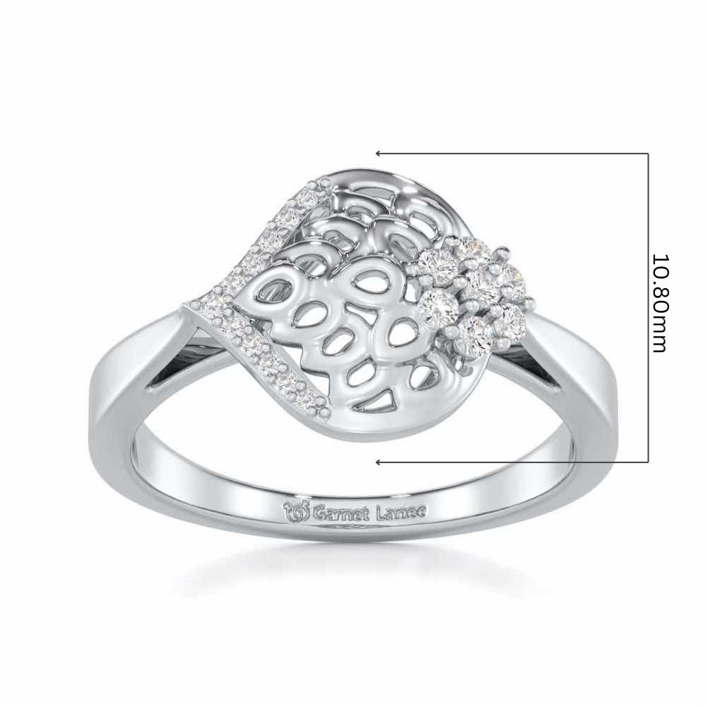 Zareena Glow Silver Ring - White Gold - Image 5