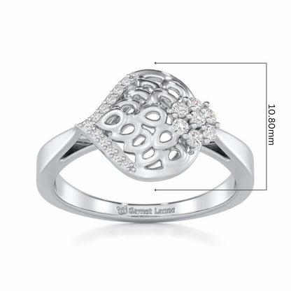 Zareena Glow Silver Ring - White Gold - Image 5