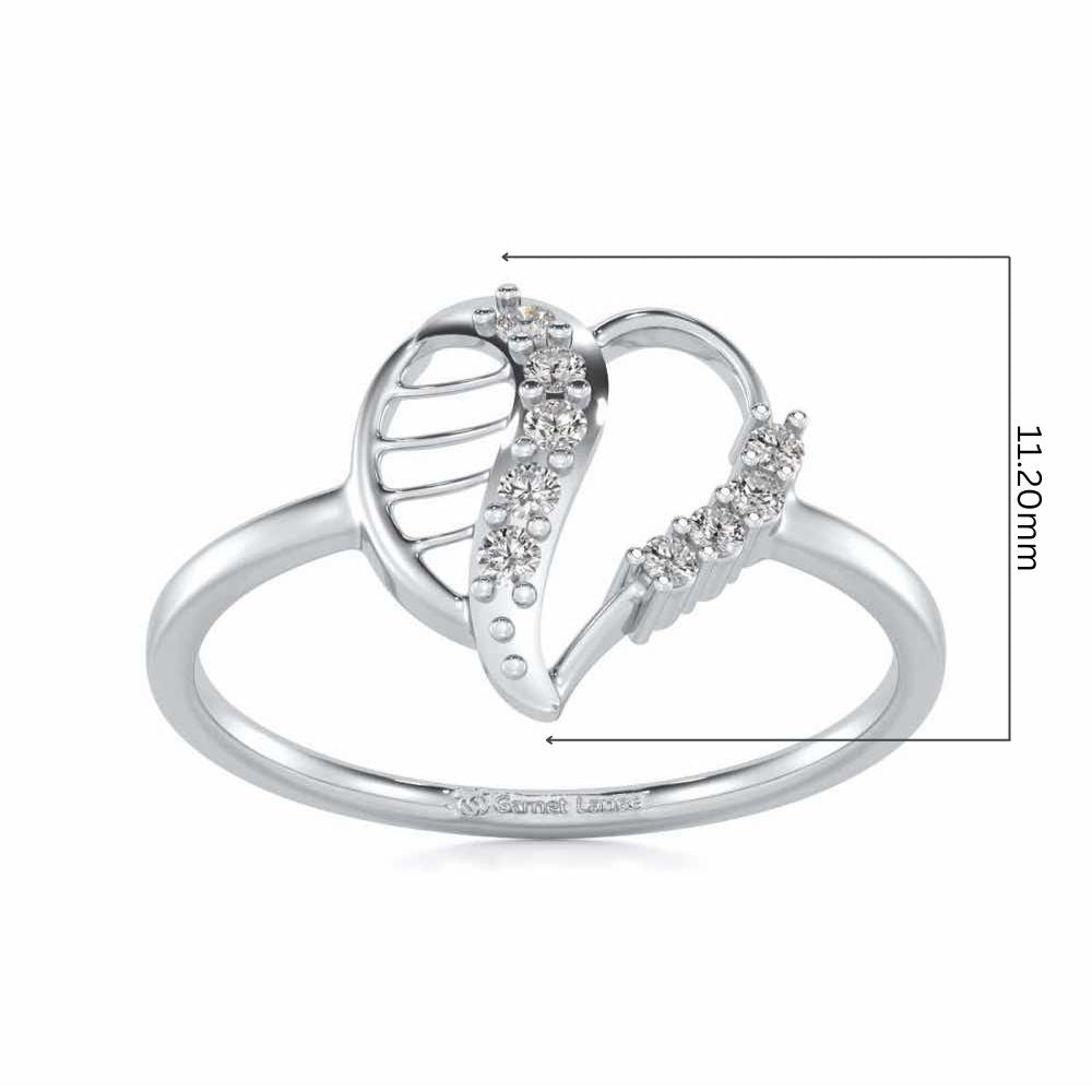 Heart Strings Silver Ring - White Gold - Image 5