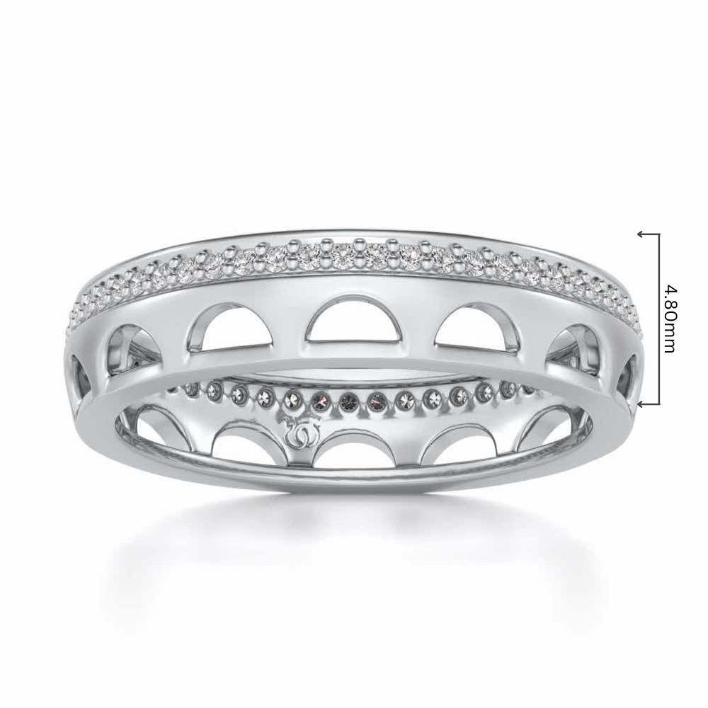 Dainty Crown Silver Band Ring - White Gold - Image 5