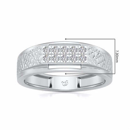 Stud Silver Ring For Men - White Gold - Image 5