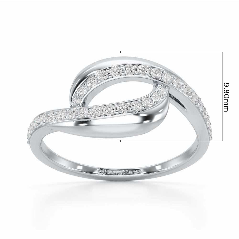 Starry Serenity Silver Ring - White Gold - Image 5