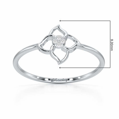 Solo Bloom Silver Ring - White Gold - Image 2