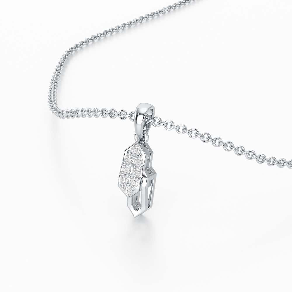 Moonbeam Glow Silver Pendant - White Gold - Image 2