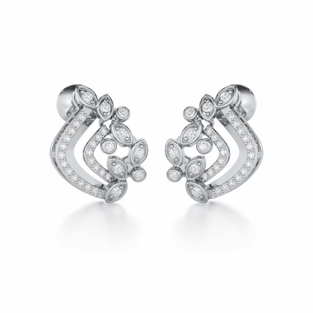 Melodic Bliss Silver Earrings - White Gold - Image 2