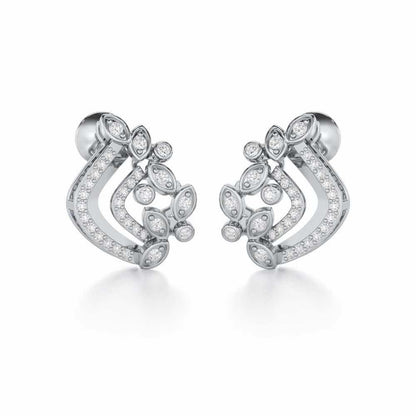 Melodic Bliss Silver Earrings - White Gold - Image 2