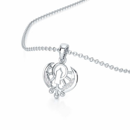 Khalsa Divine Silver Pendant - White Gold - Image 2