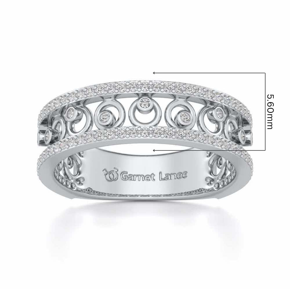 Rolling Eyes Silver Band Ring - White Gold - Image 5