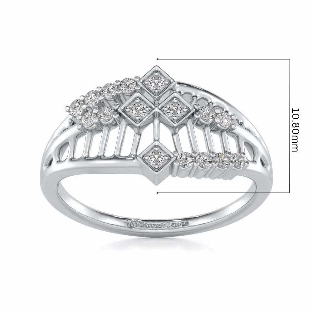 Glow Lattice Silver Ring - White Gold - Image 5