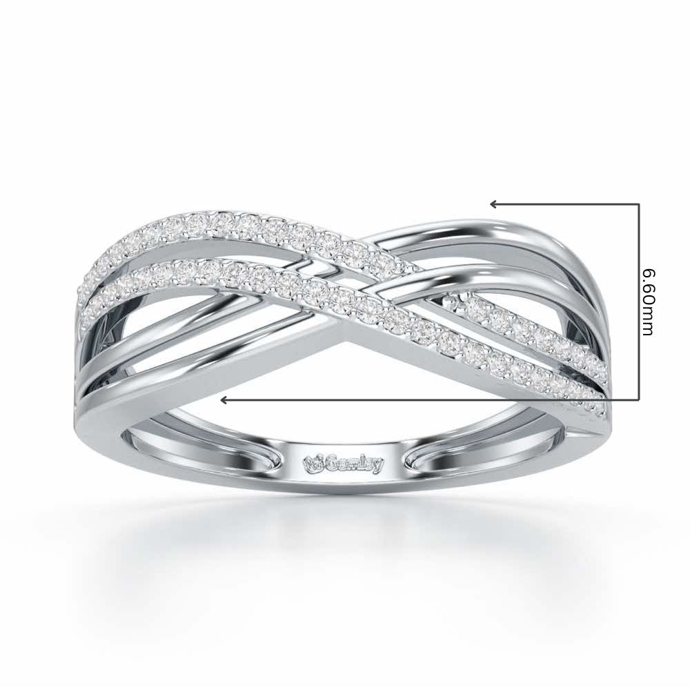 Misa Curves Silver Ring - White Gold - Image 2