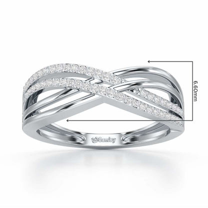 Misa Curves Silver Ring - White Gold - Image 2