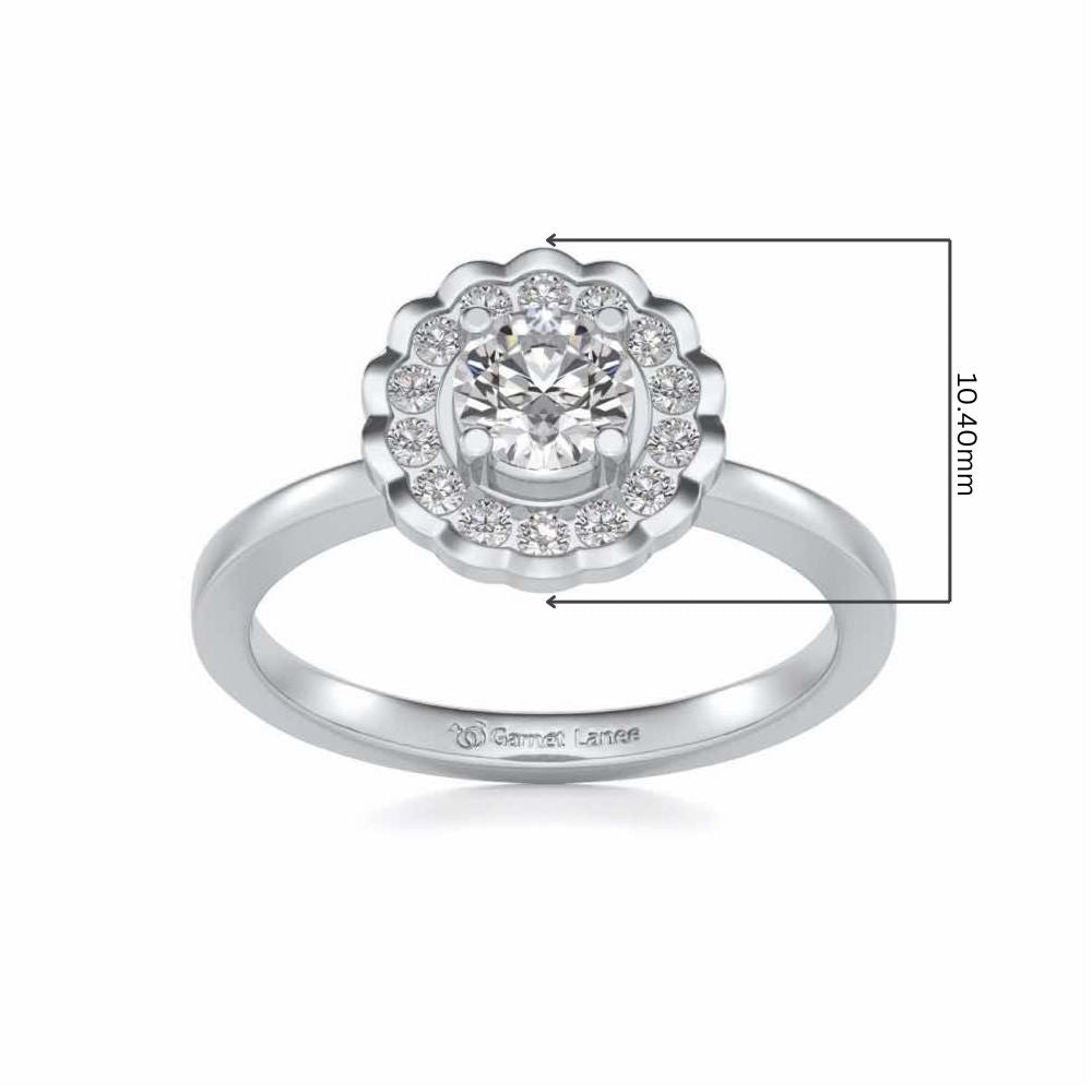 Outshine Solitaire Silver Ring - White Gold - Image 5
