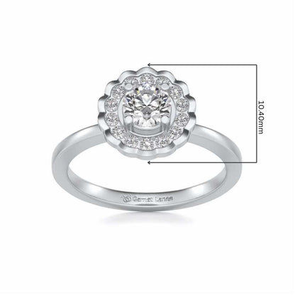 Outshine Solitaire Silver Ring - White Gold - Image 5