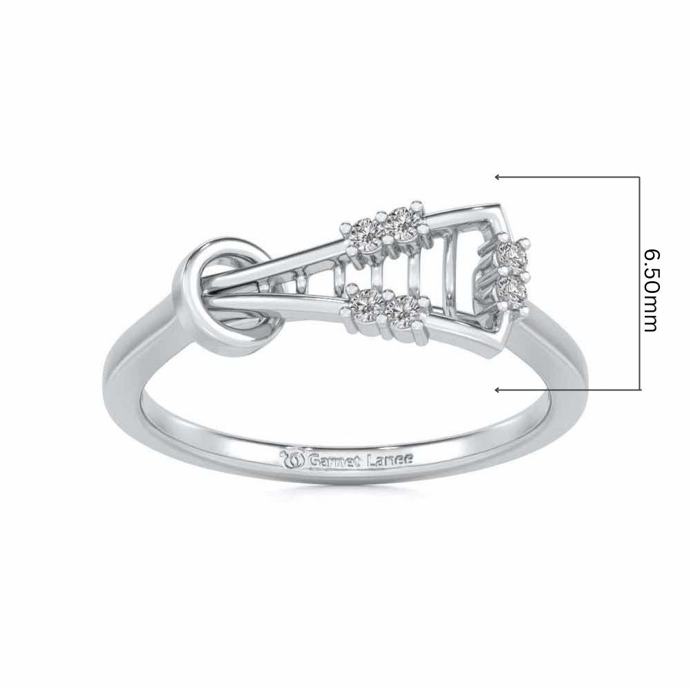 Gorge Lattice Silver Ring - White Gold - Image 5