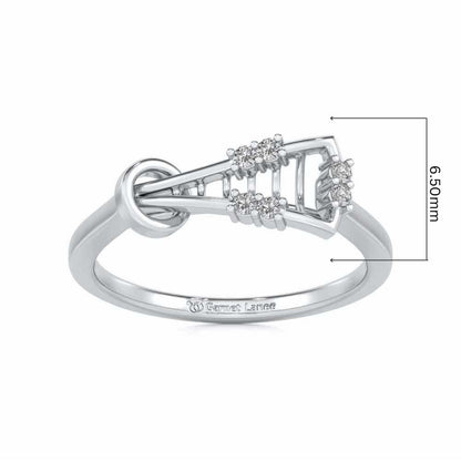 Gorge Lattice Silver Ring - White Gold - Image 5