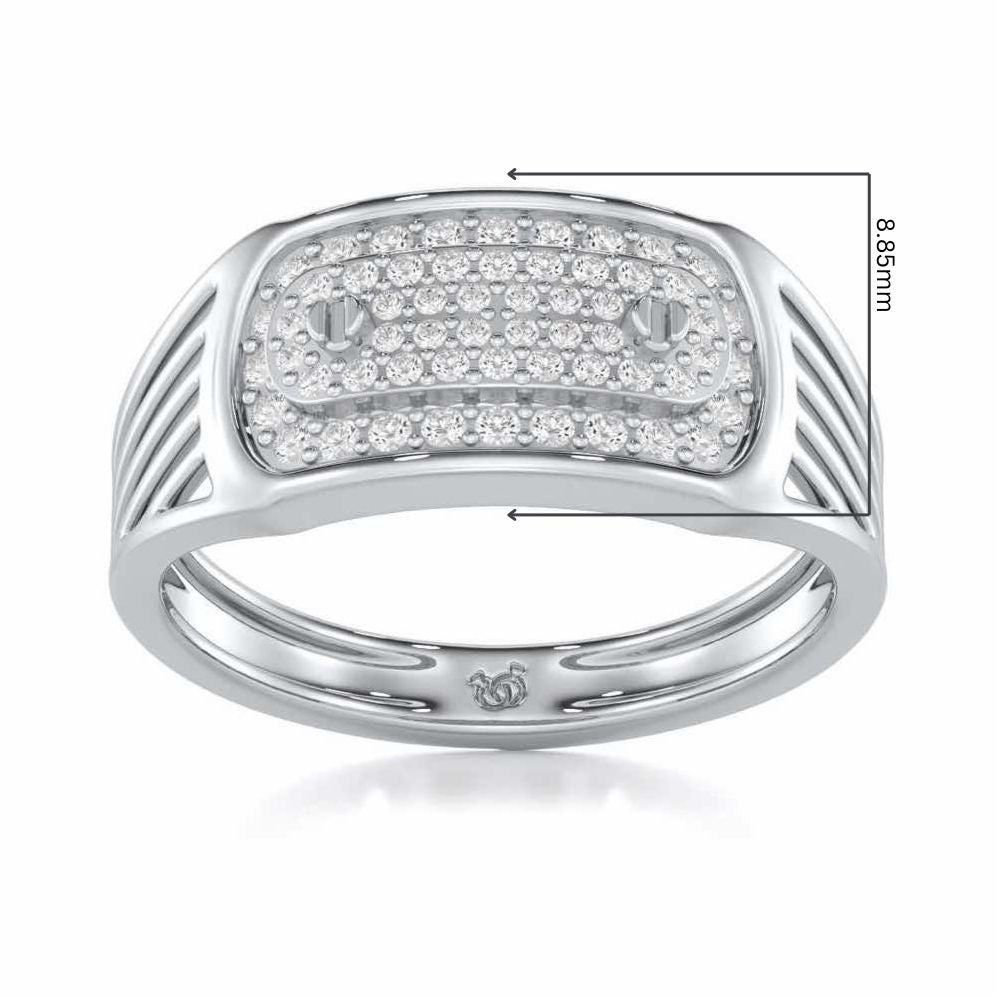 Pritish Silver Ring For Men - White Gold - Image 5