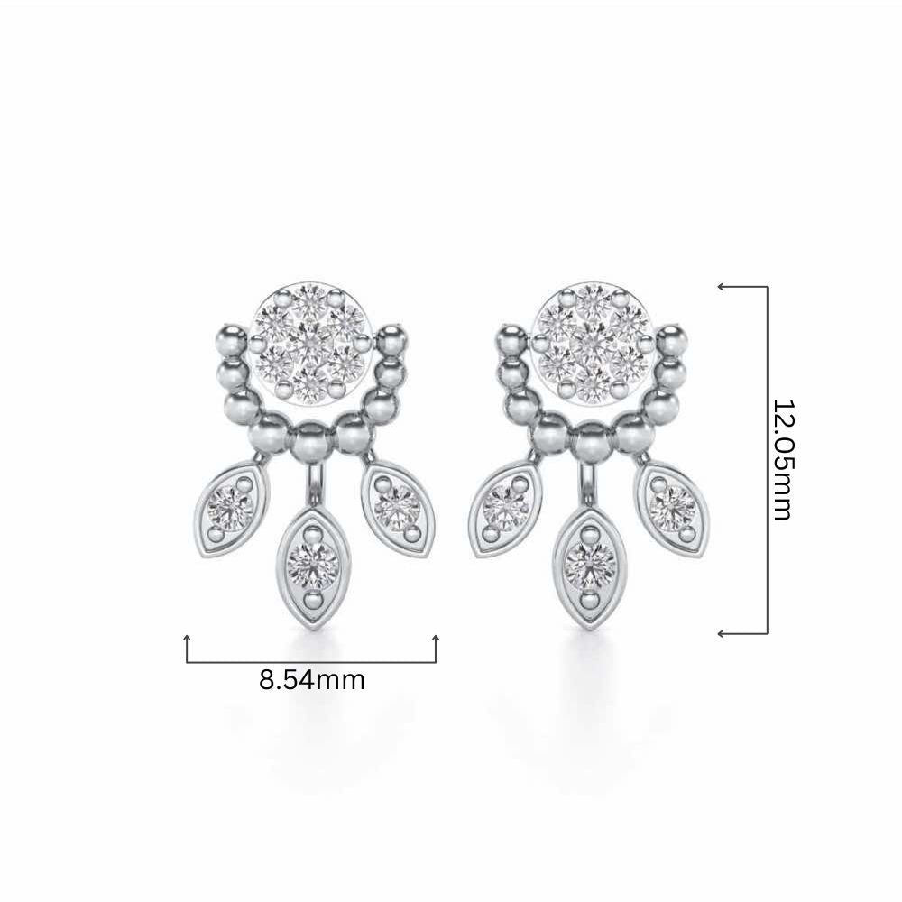 Darpanika Silver Earrings - White Gold - Image 4