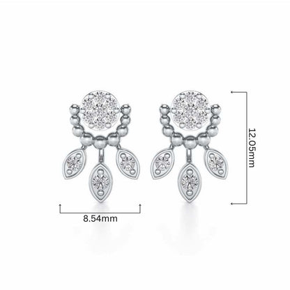 Darpanika Silver Earrings - White Gold - Image 4