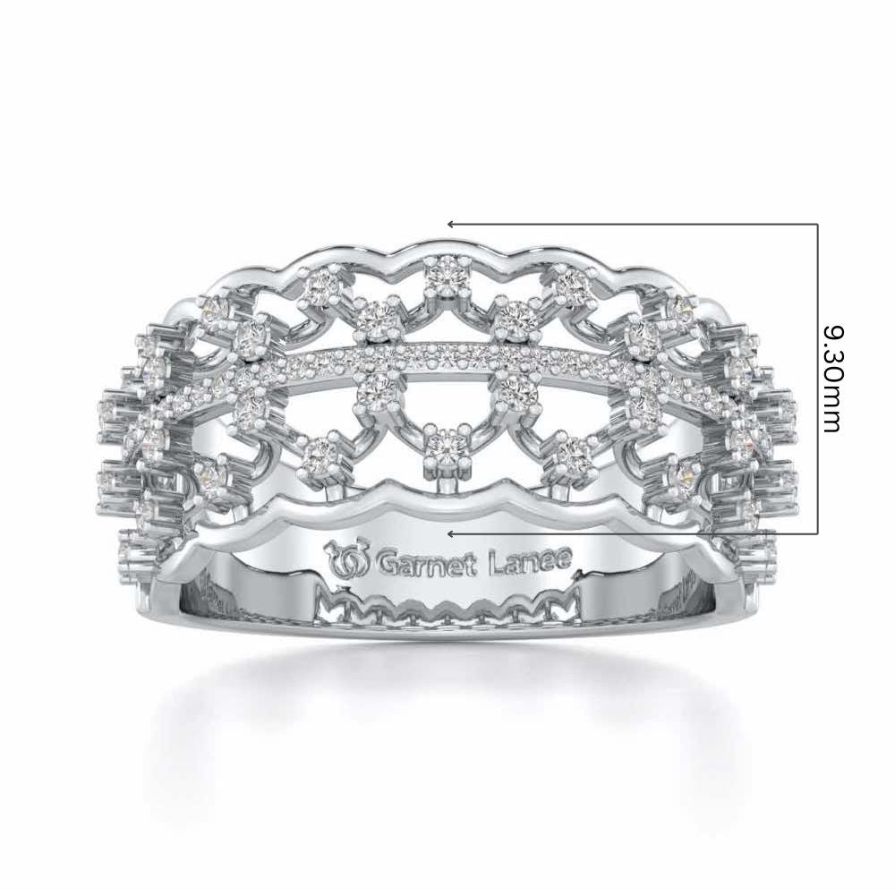 Sine Shine Silver Band Ring - White Gold - Image 5