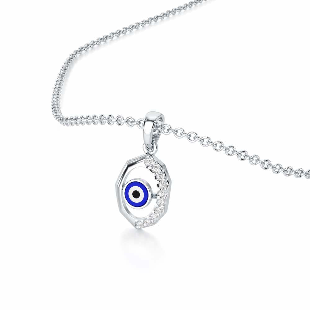 Mystic Guardian Silver Pendant - White Gold - Image 2