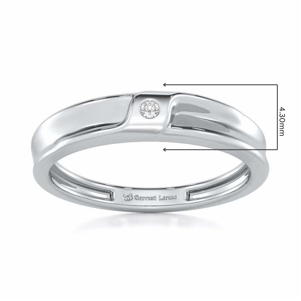 Majestic Solace Men Solitaire Ring - White Gold - Image 5