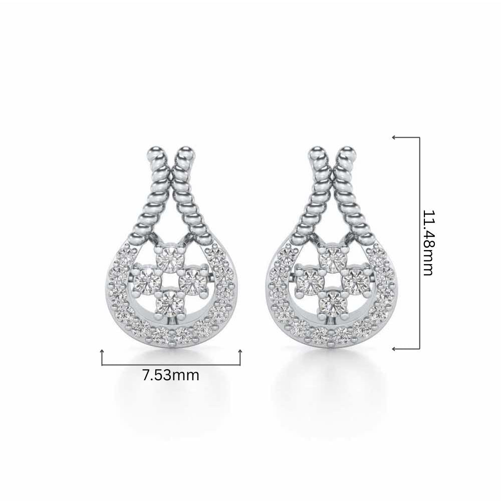 Datti Silver Earrings - White Gold - Image 4