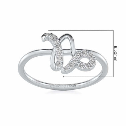 Shiny Capricorn Silver Ring - White Gold - Image 5