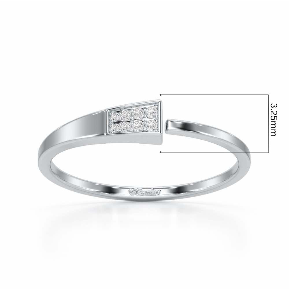 Airy Elegance Silver Ring - White Gold - Image 5