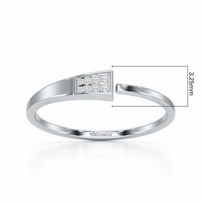 Airy Elegance Silver Ring - White Gold - Image 5