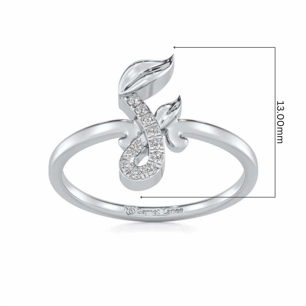 Nature F Silver Ring - White Gold - Image 5