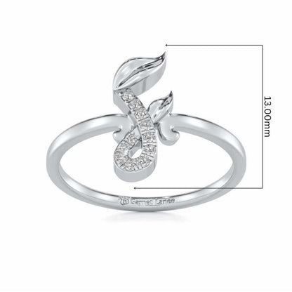 Nature F Silver Ring - White Gold - Image 5