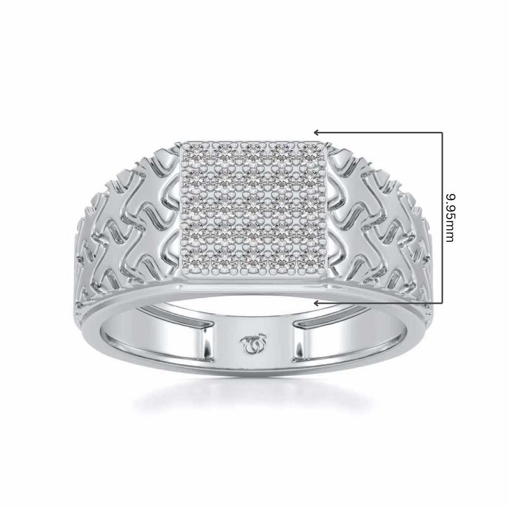 Nightfall Silver Ring For Men - White Gold - Image 5