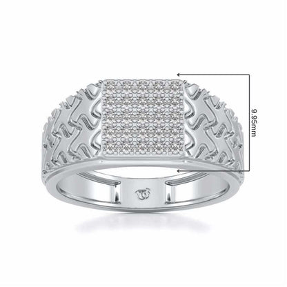 Nightfall Silver Ring For Men - White Gold - Image 5