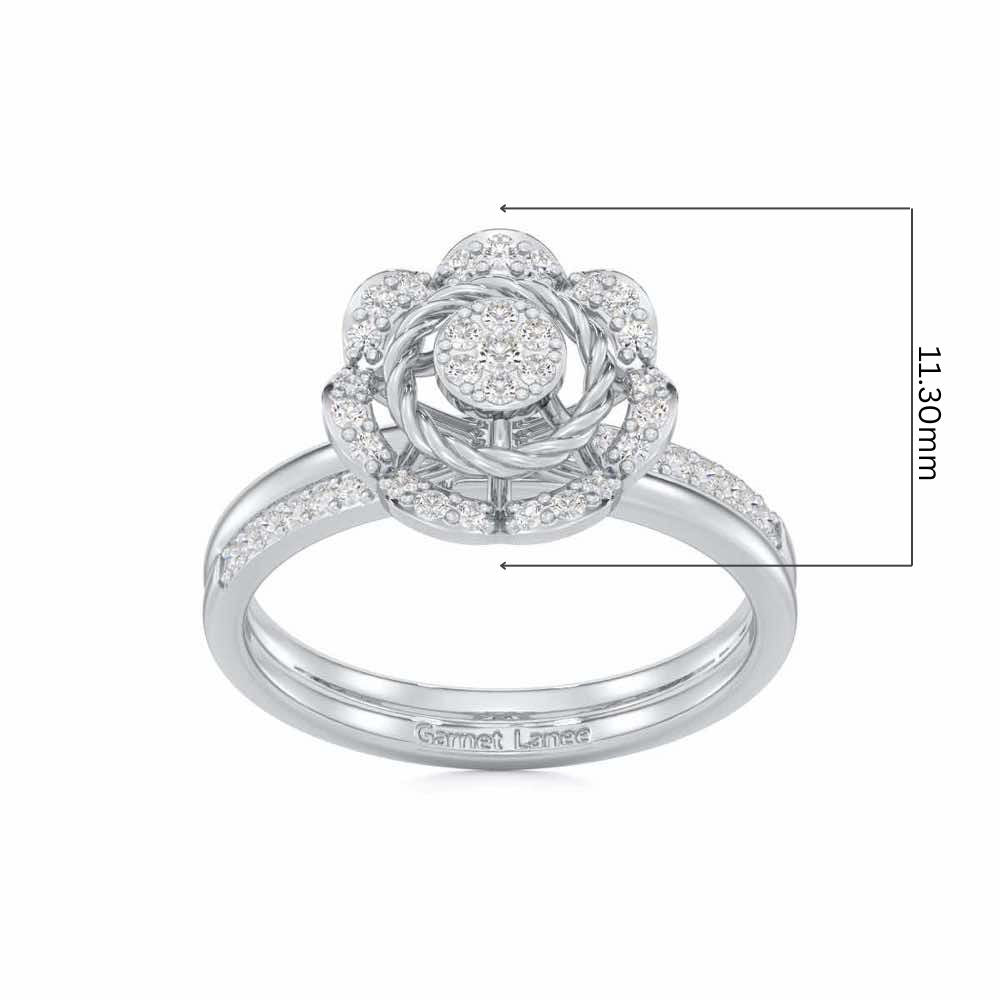 Daisy Delight Silver Ring - White Gold - Image 5