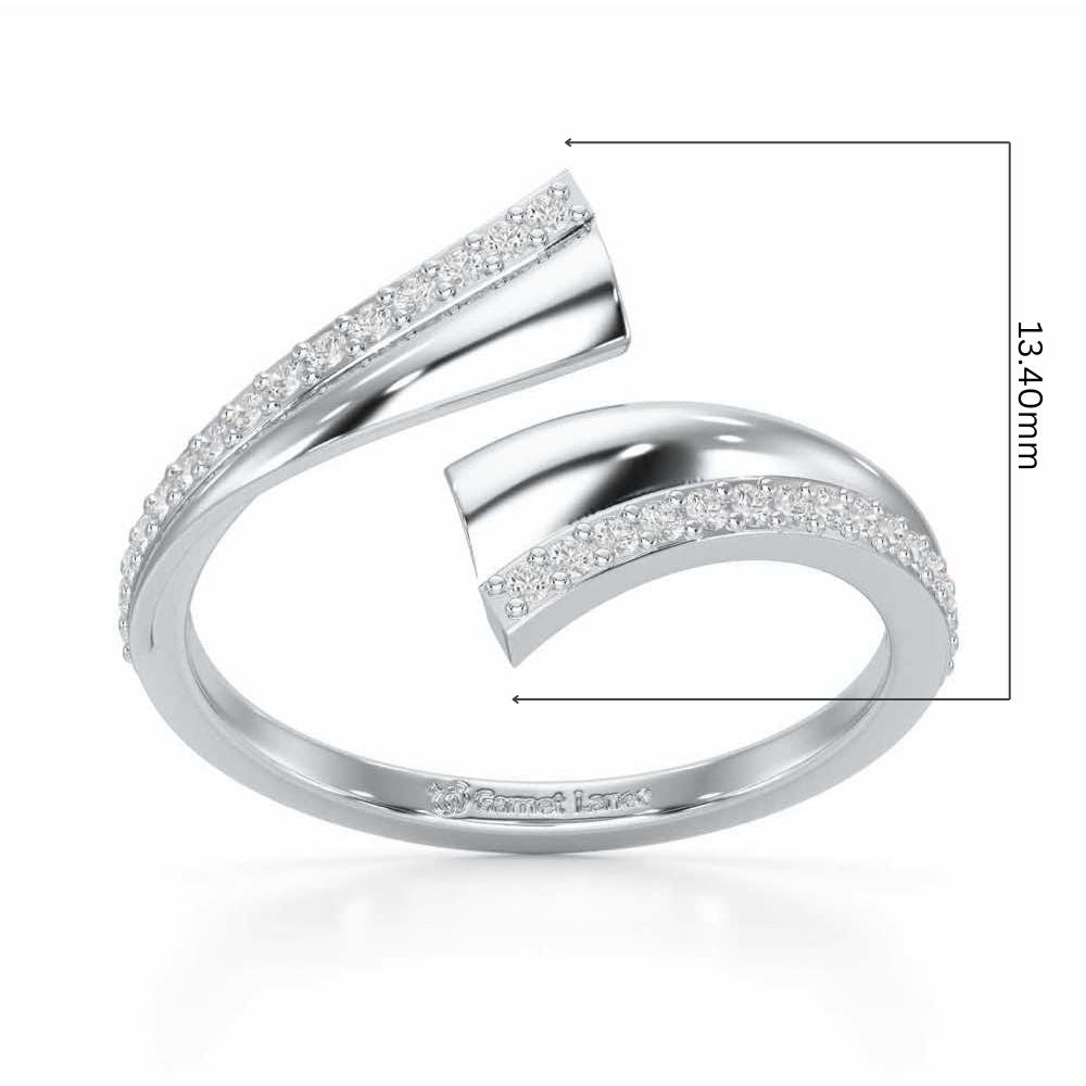 Tranquil Wave Silver Ring - White Gold - Image 5