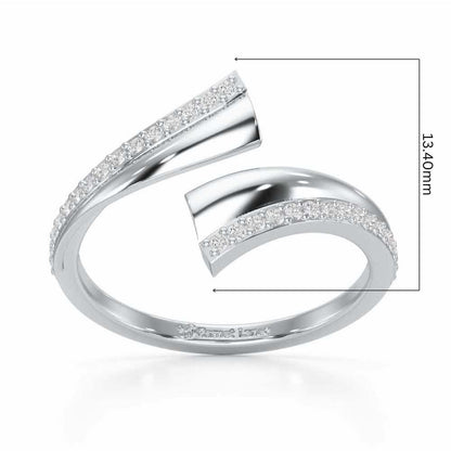 Tranquil Wave Silver Ring - White Gold - Image 5