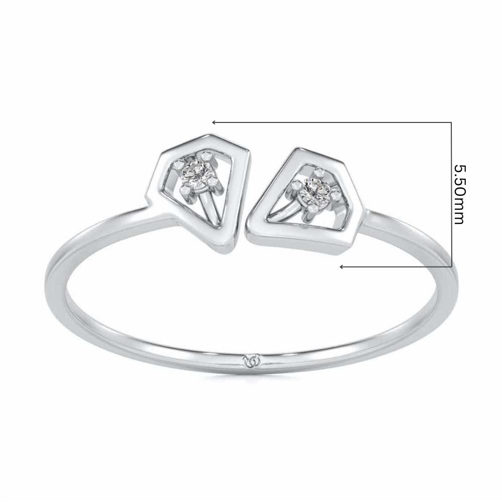 Crystal Silver Ring - White Gold - Image 5