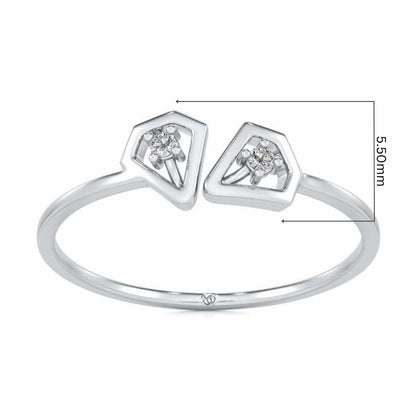Crystal Silver Ring - White Gold - Image 5