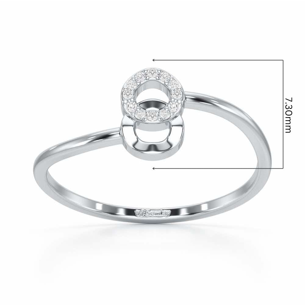 Celestial Circle Silver Ring - White Gold - Image 5
