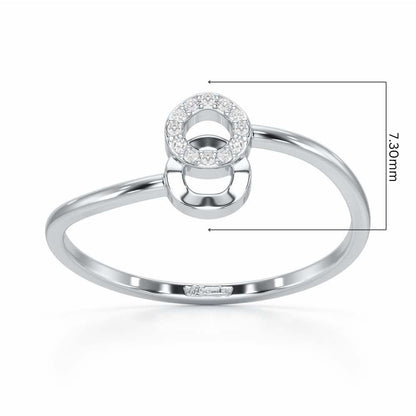 Celestial Circle Silver Ring - White Gold - Image 5