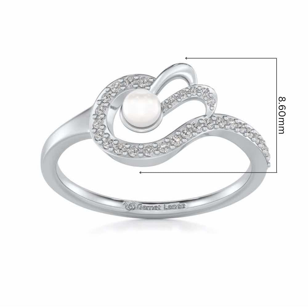 Quidditch Silver Pearl Ring - White Gold - Image 5