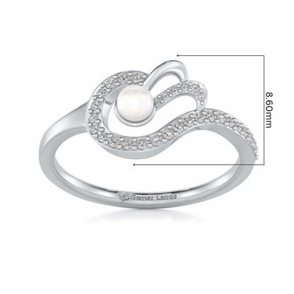 Quidditch Silver Pearl Ring - White Gold - Image 5