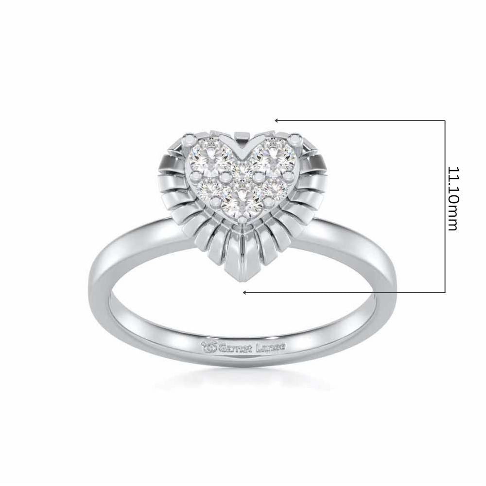 Heart Glowing Silver Ring - White Gold - Image 5