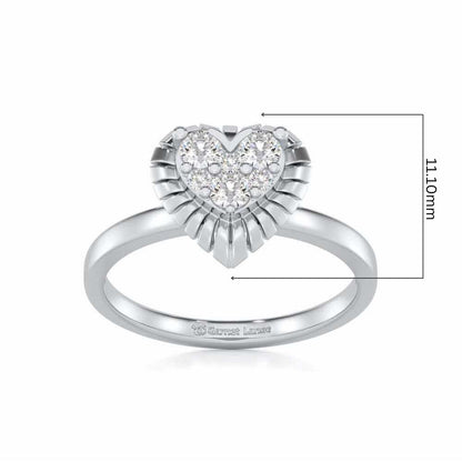 Heart Glowing Silver Ring - White Gold - Image 5