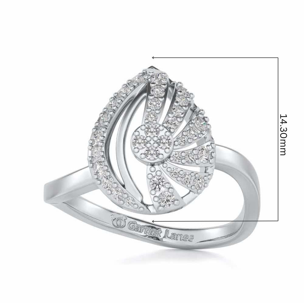 Scintillating Rays Silver Ring - White Gold - Image 5