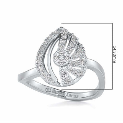 Scintillating Rays Silver Ring - White Gold - Image 5