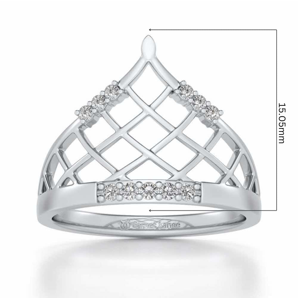 Princess Crown Silver Ring - White Gold - Image 5