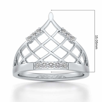 Princess Crown Silver Ring - White Gold - Image 5