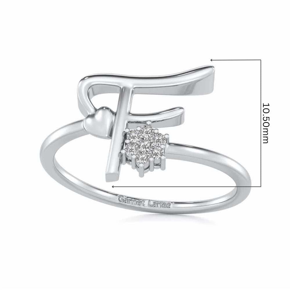 Flora F Silver Ring - White Gold - Image 5